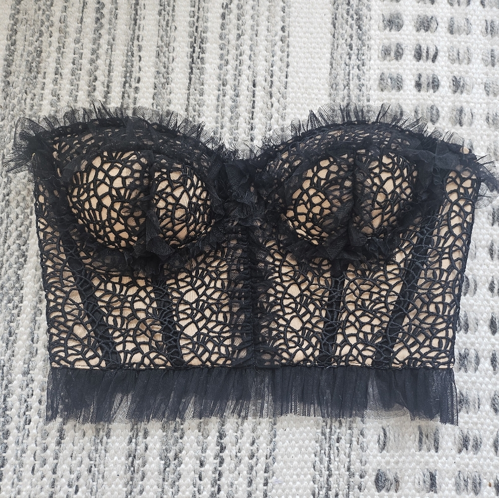 Black Lace Corset Top